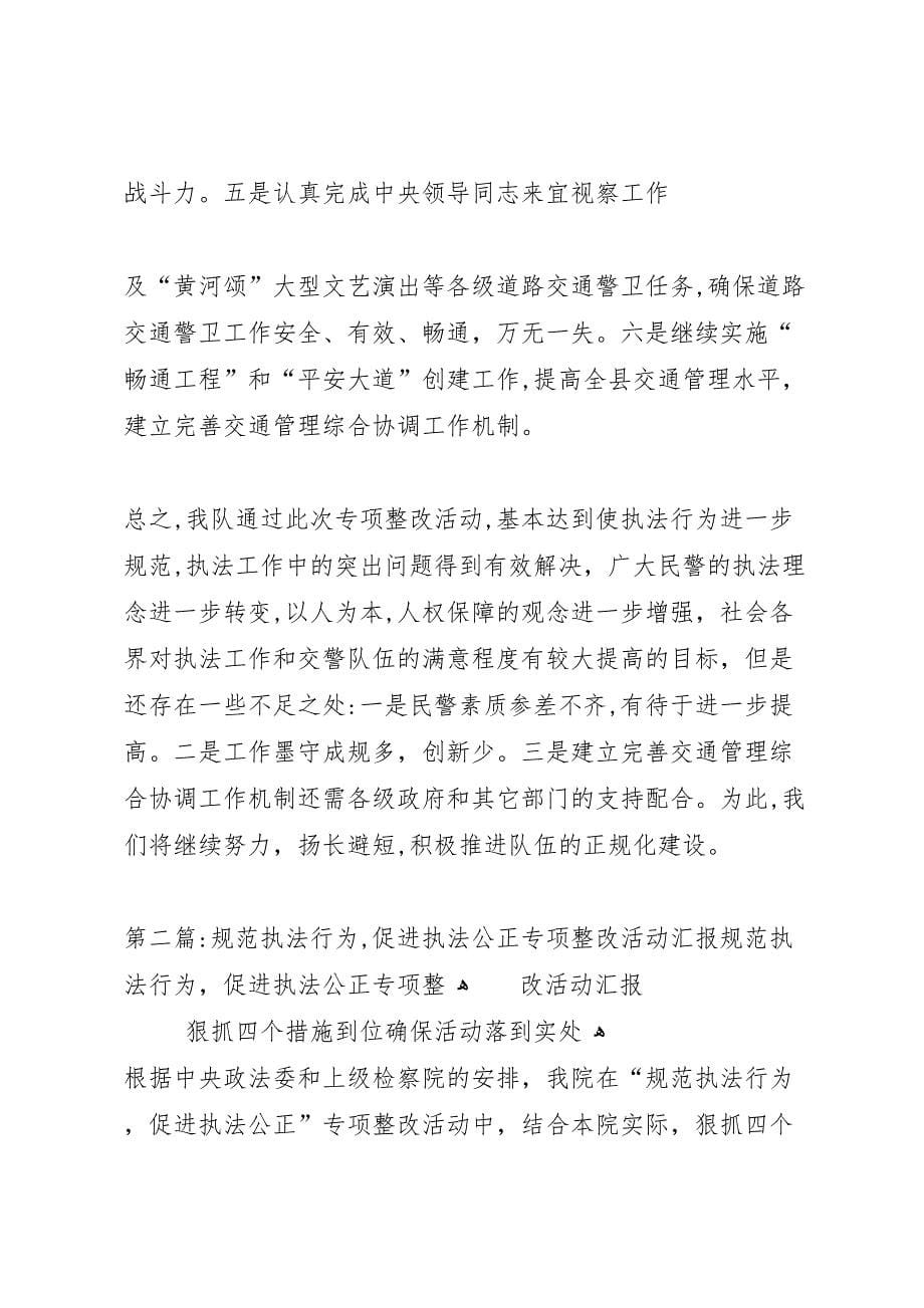 规范执法行为促进执法公正专项整改活动工作总结_第5页