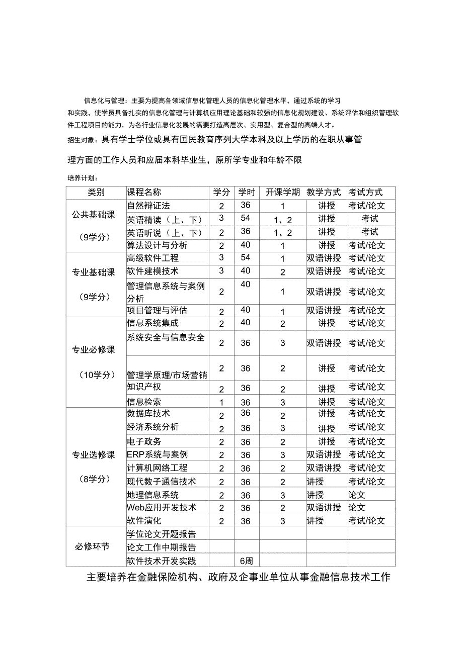 云南大学各专业方向培养方案_第1页