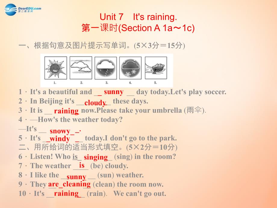 5 Unit 7 It’s raining课件_第2页