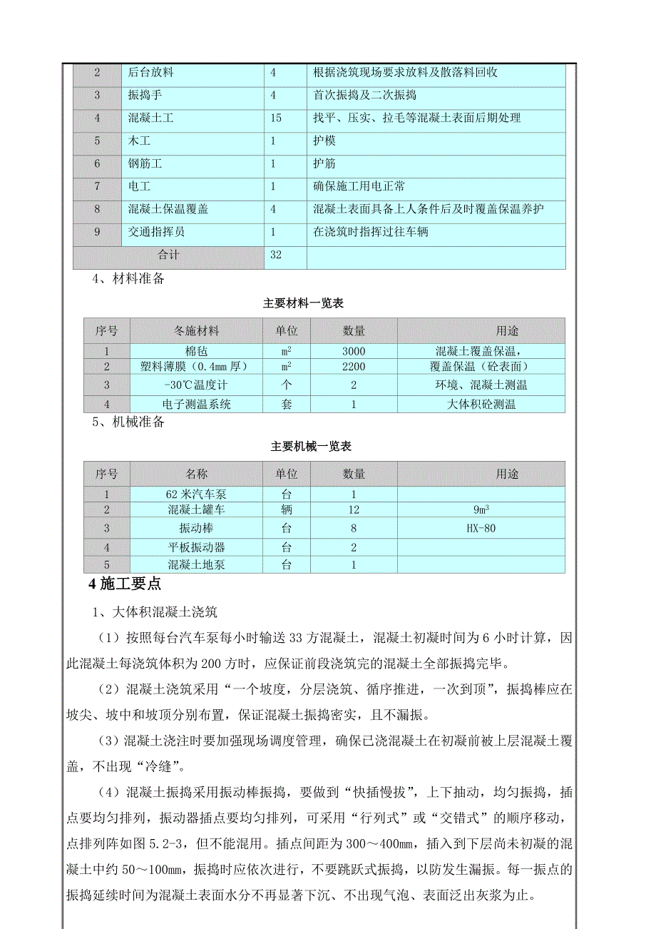 筏板基础大体积混凝土施工技术交底_第3页