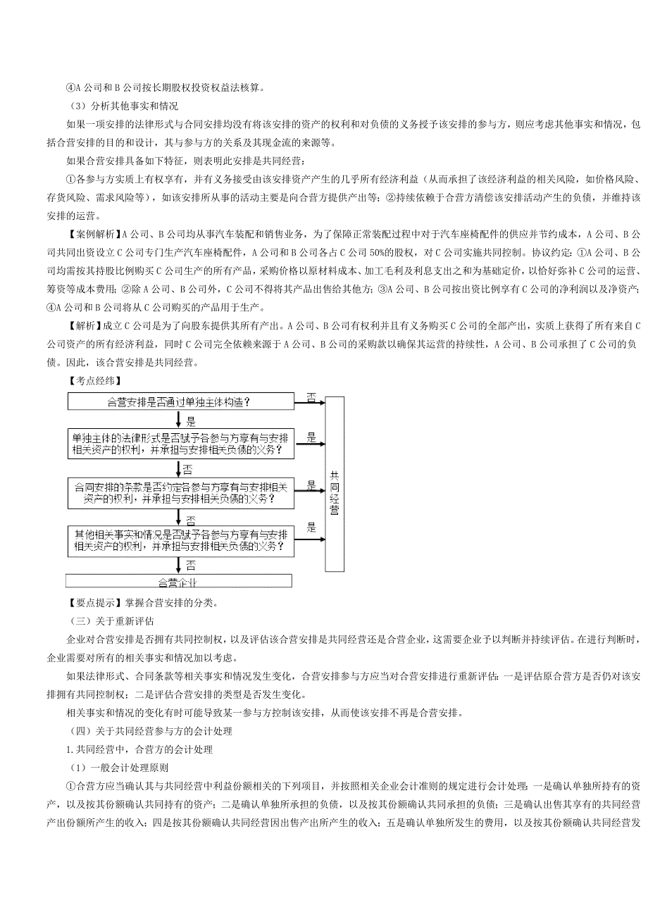 合营安排的分类、共同经营的会计处理及长投关键考点小结.docx_第3页