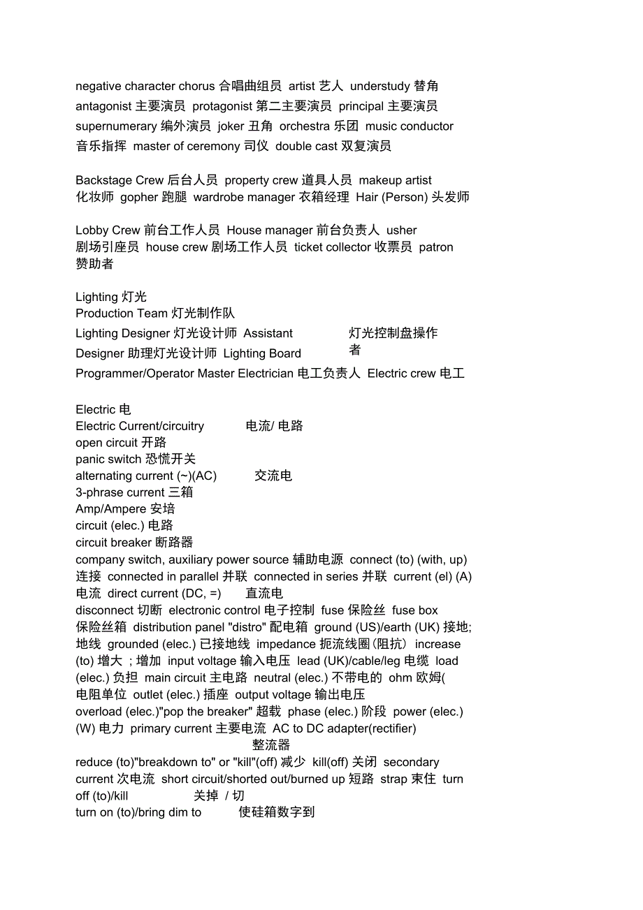 舞台英文术语_第2页