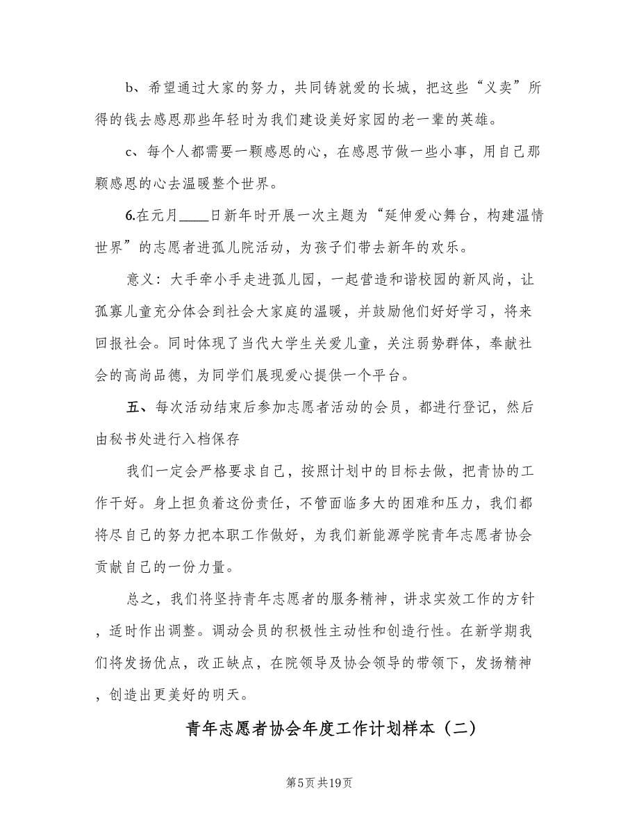 青年志愿者协会年度工作计划样本（6篇）.doc_第5页