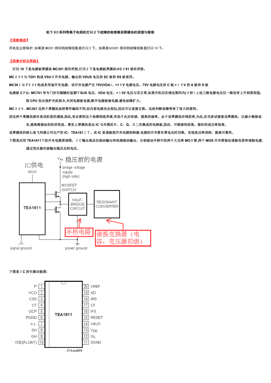松下42PZ80C红灯闪2下故障的原理分析与维修_第1页