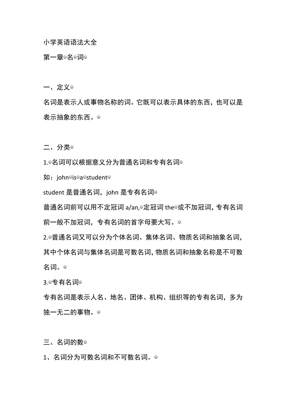 小学英语语法总结大全_第1页