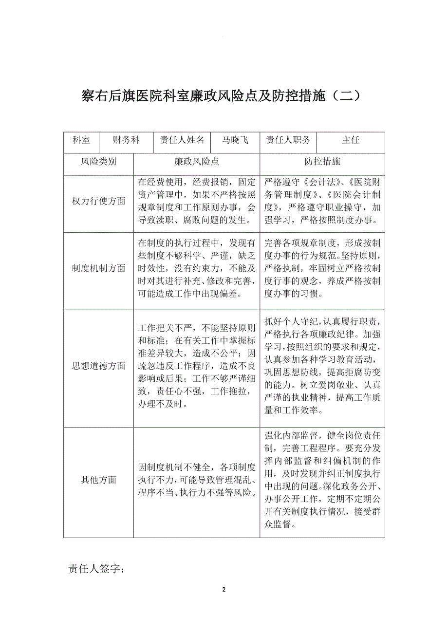 察右后旗医院科室廉政风险点及防控措施.doc_第2页