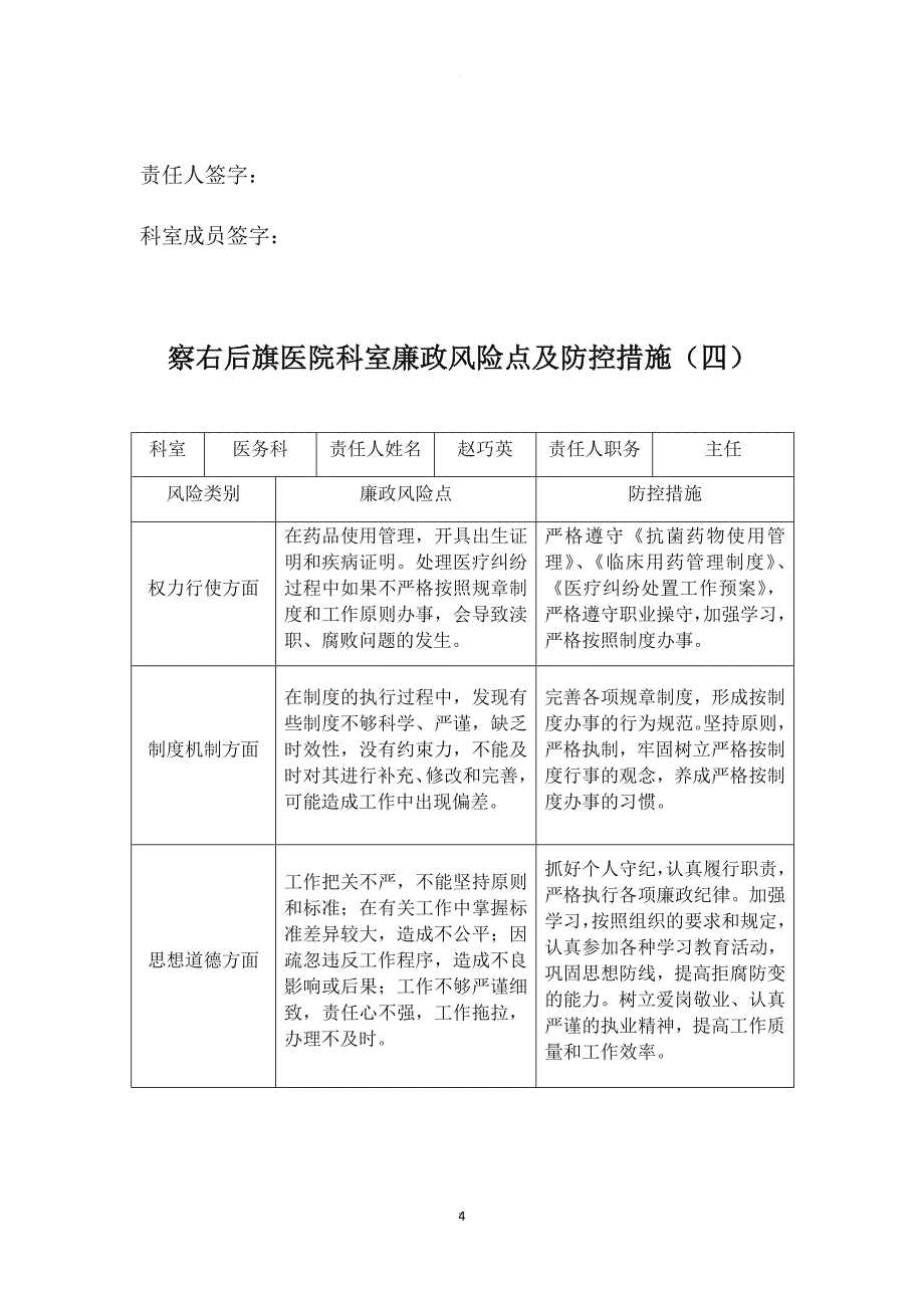 察右后旗医院科室廉政风险点及防控措施.doc_第4页