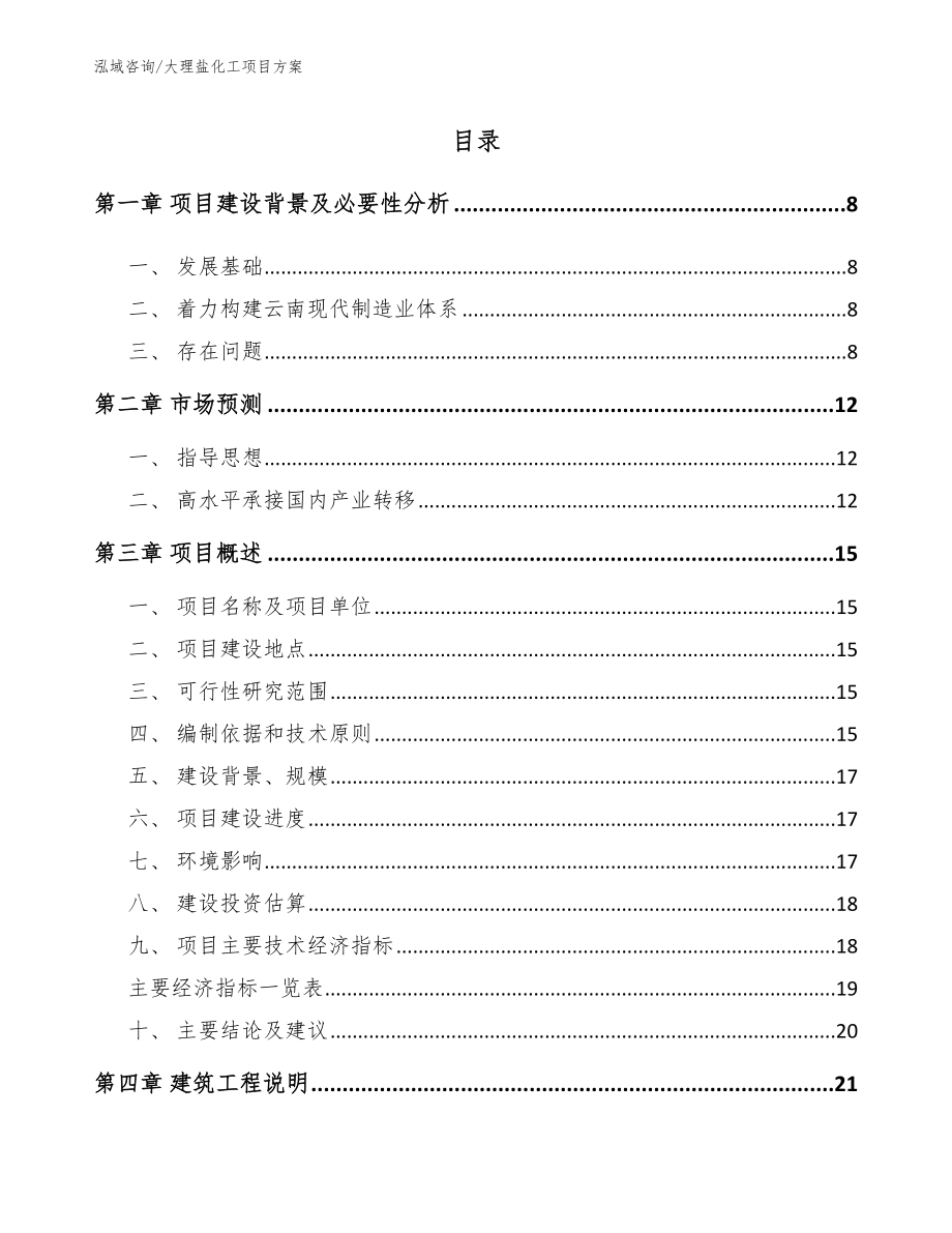 大理盐化工项目方案_参考模板_第1页