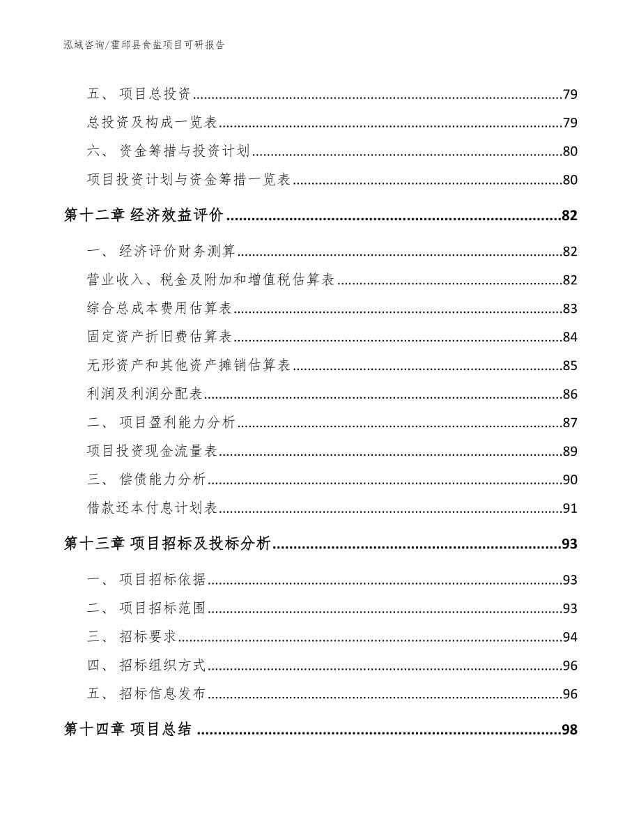 霍邱县食盐项目可研报告_参考范文_第5页