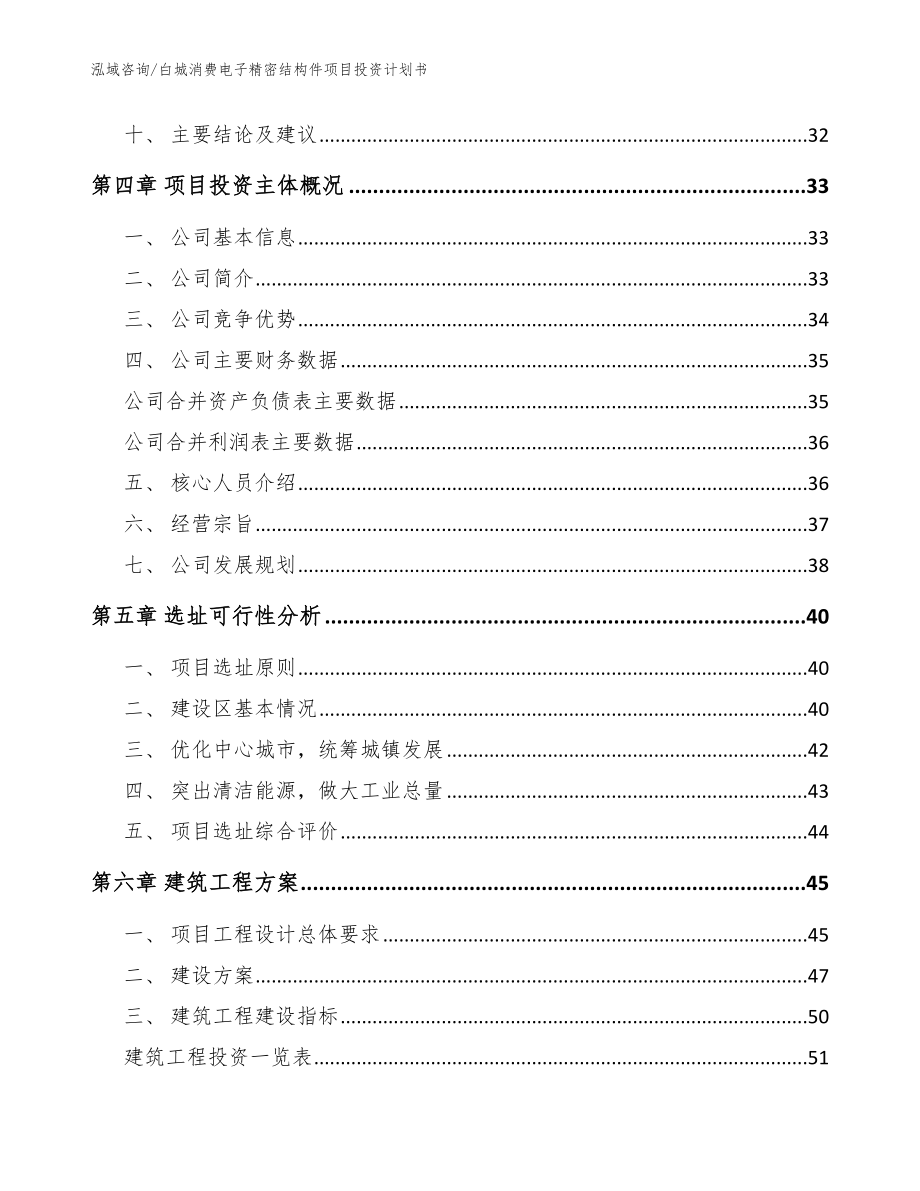 白城消费电子精密结构件项目投资计划书（模板）_第2页