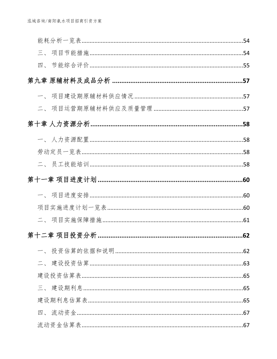 南阳氨水项目招商引资方案_范文模板_第4页