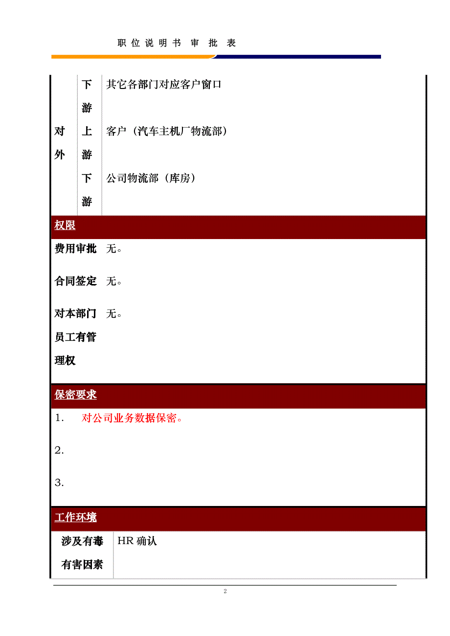 某大型电子公司销售部成品交付员职位说明书_第2页