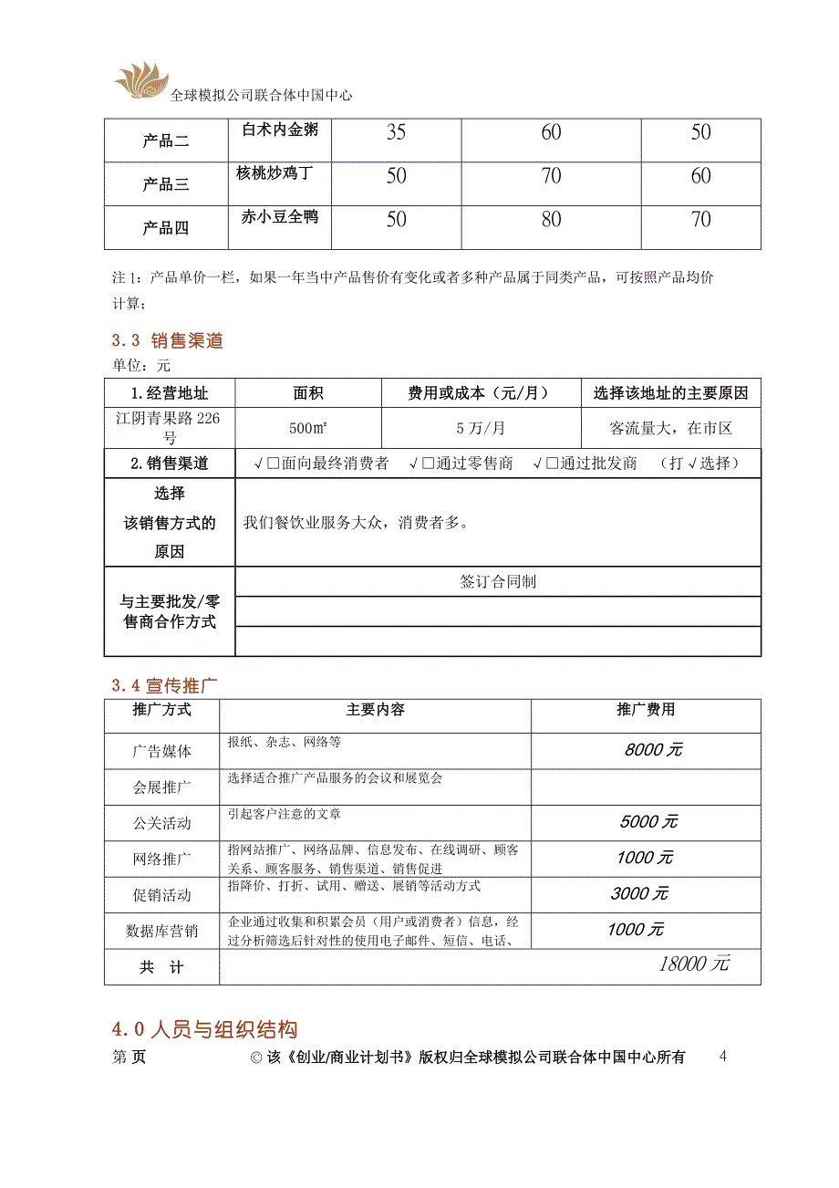 江阴市临渊阁模拟酒家商业计划书_第4页