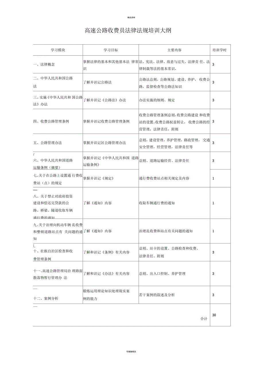 高速公路收费员培训大纲_第1页
