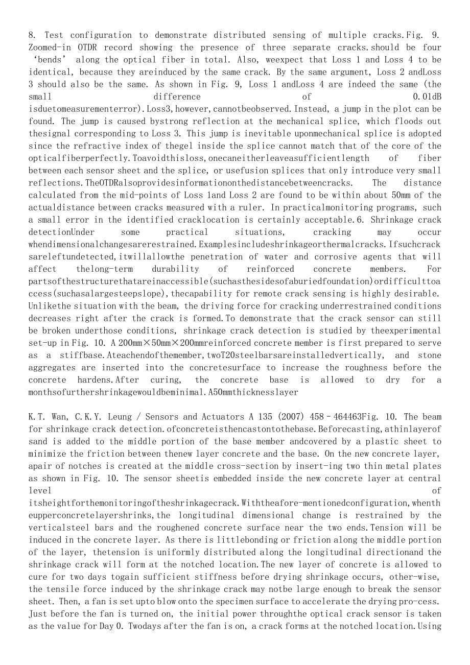 applications of a distributed fiber optic crack sensor for concrete structures_第5页