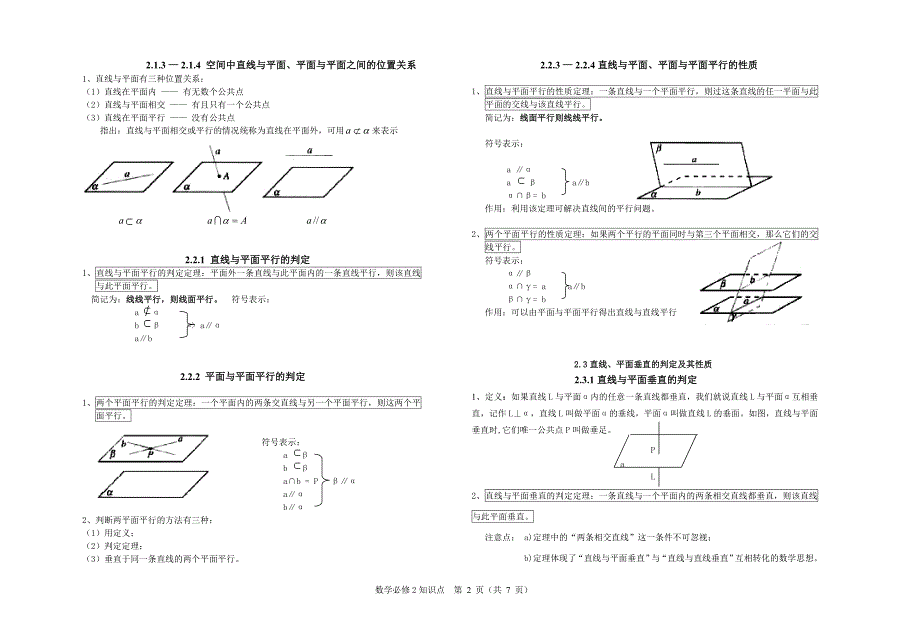 (完整word版)高中数学必修2知识点及学考复习题.doc_第2页