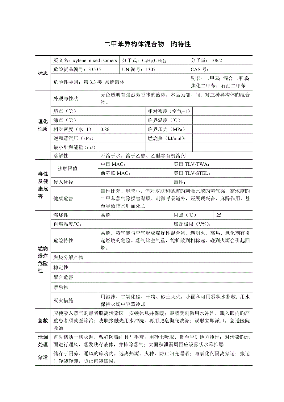 二甲苯异构体混合物_第1页