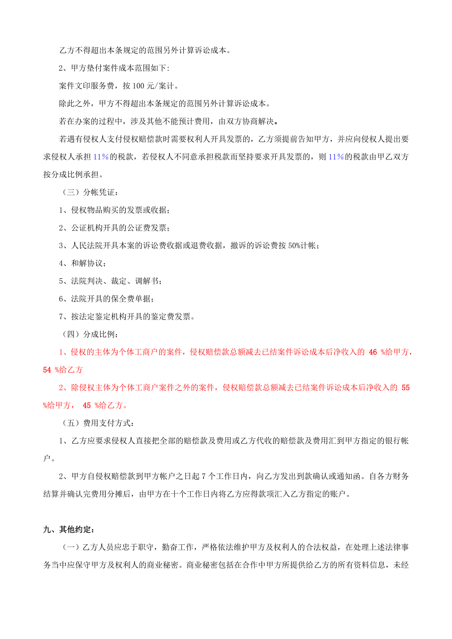 商标维权民事代理合同(全风险)-_第4页