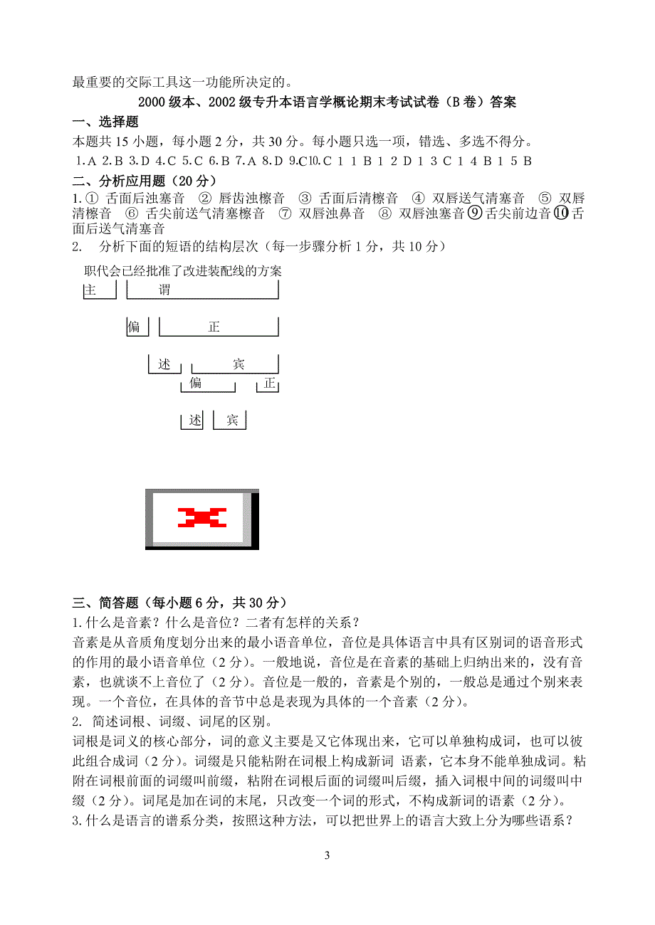 语言学概论期末试卷AB答案.doc_第3页