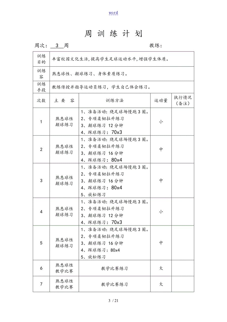 22中足球训练周计划清单_第3页