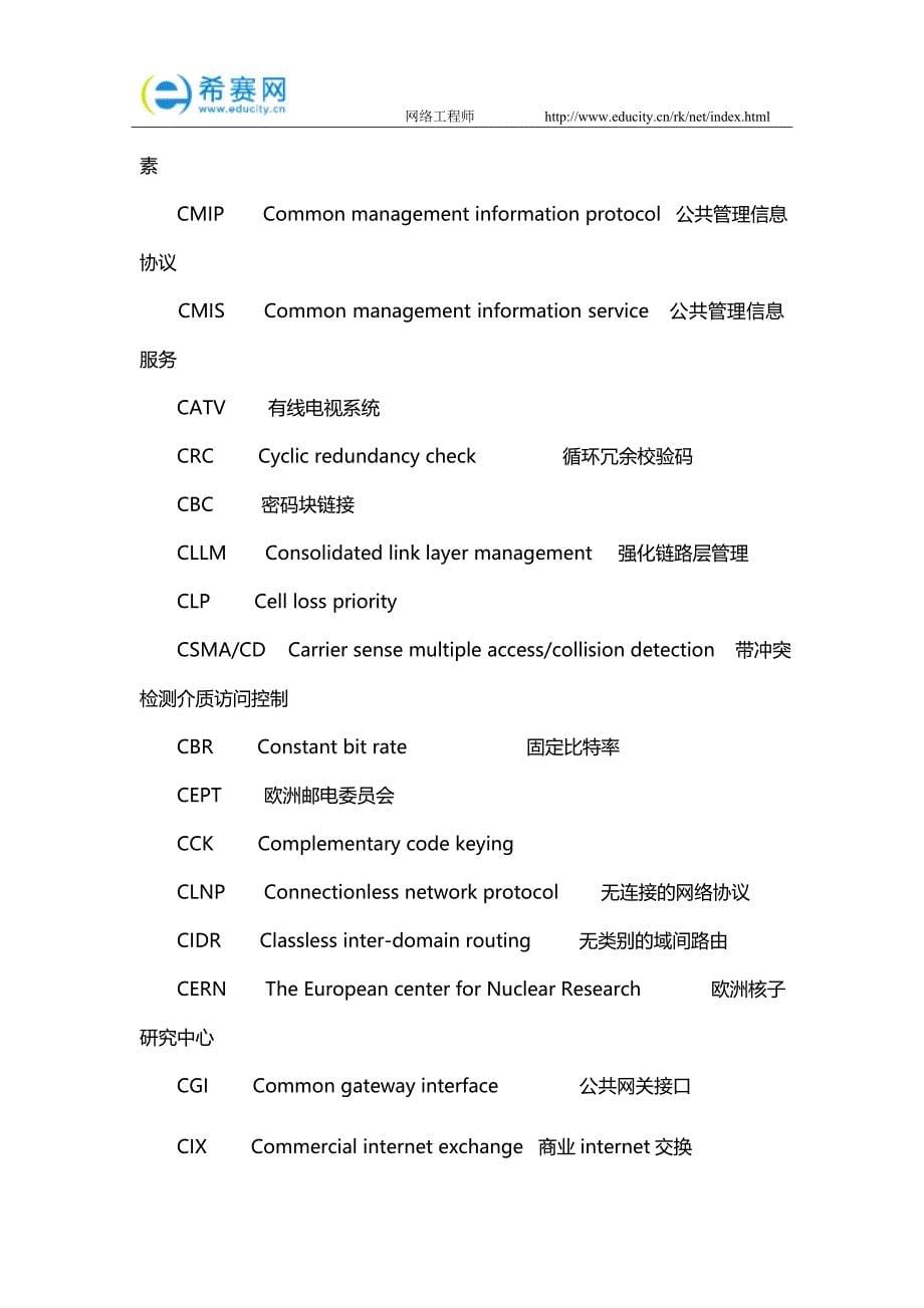 软考网络工程师考试必备英语词汇全集.docx_第5页