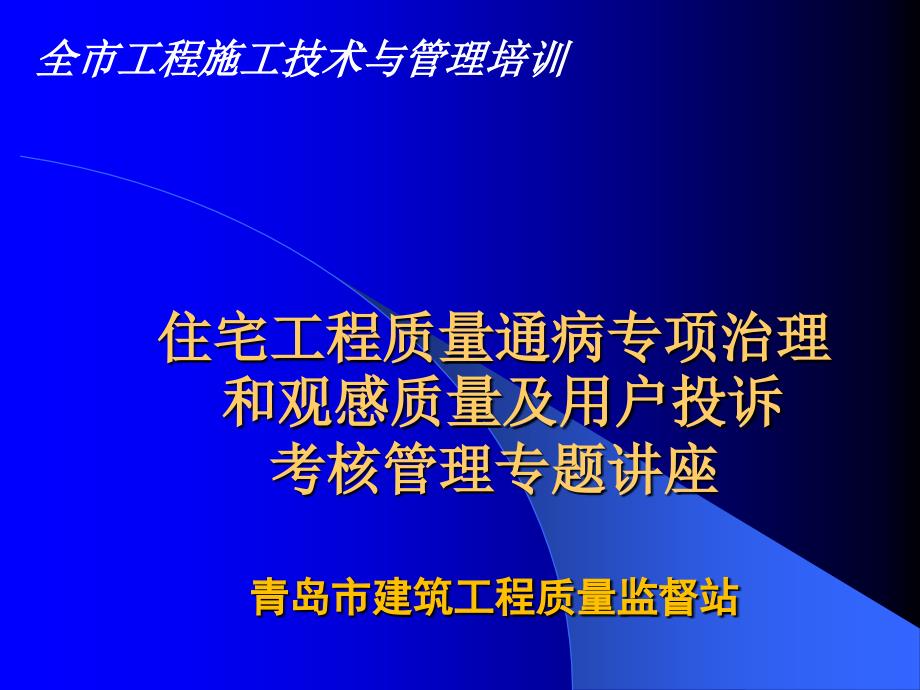 住宅工程质量通病专项治理和观感质量及用户投诉考核管理专题_第1页