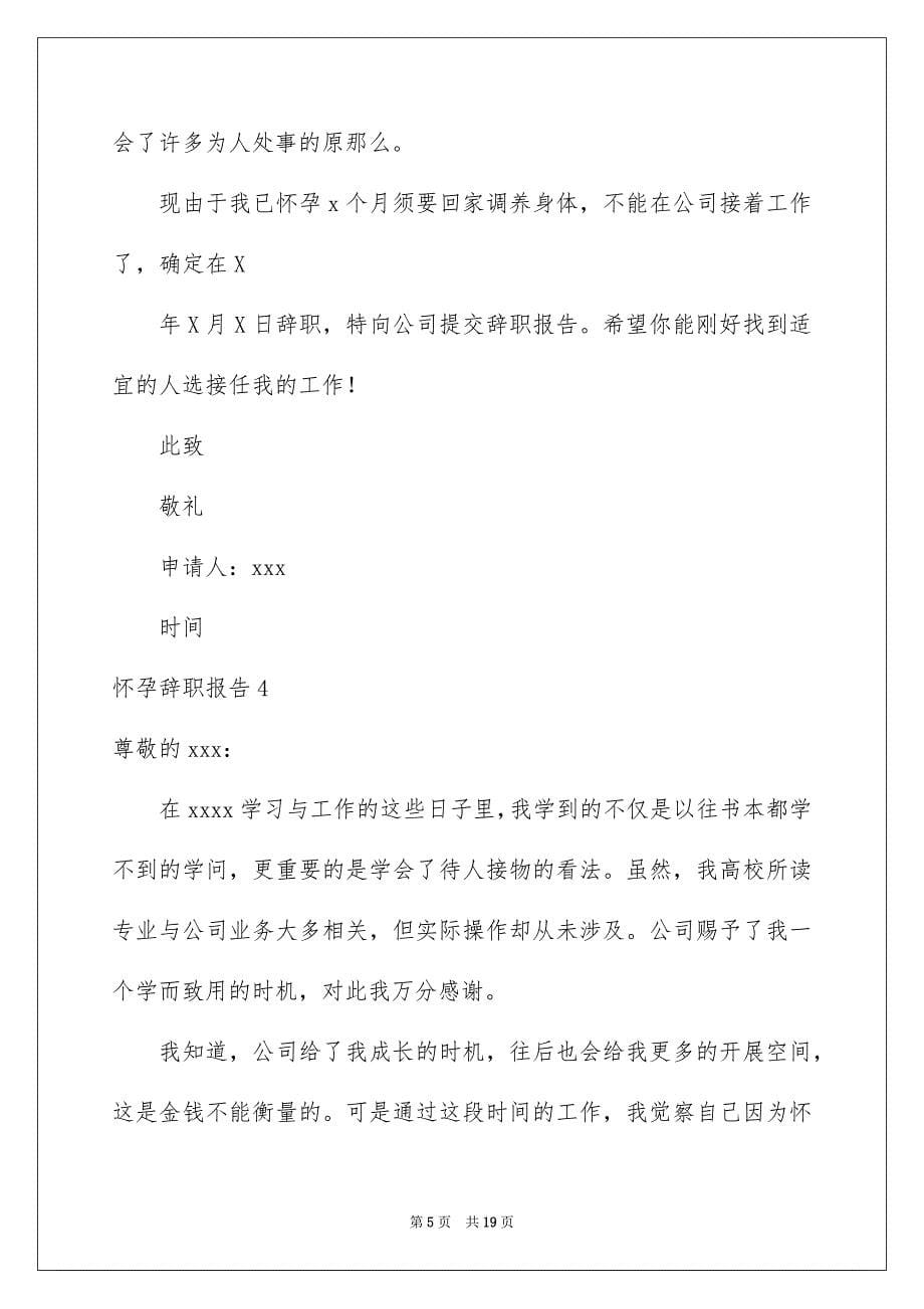 2023年怀孕辞职报告范文.docx_第5页