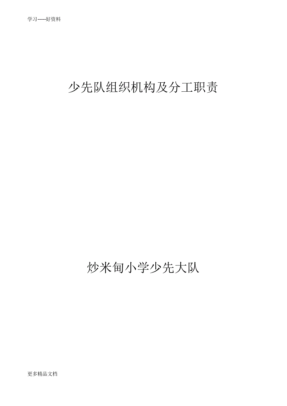 小学少先队组织机构及分工职责汇编_第1页