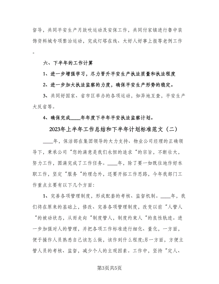 2023年上半年工作总结和下半年计划标准范文（二篇）.doc_第3页