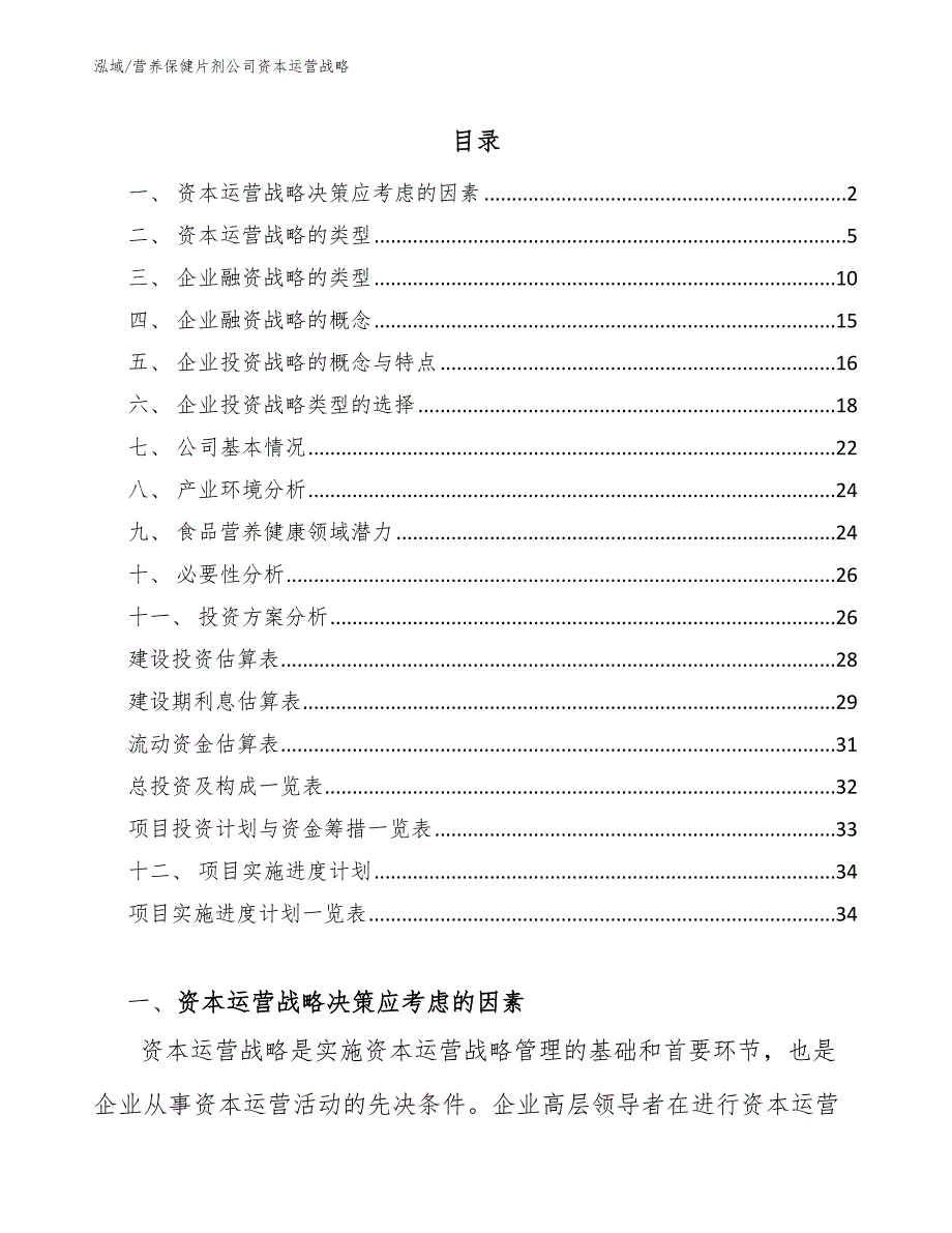 营养保健片剂公司资本运营战略_第2页