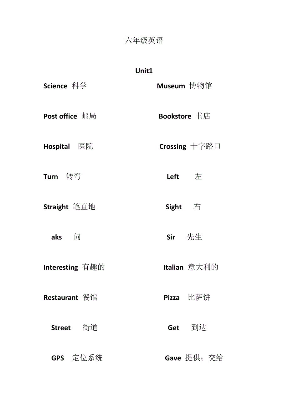 (完整版)人教版六年级英语上册单词_第1页