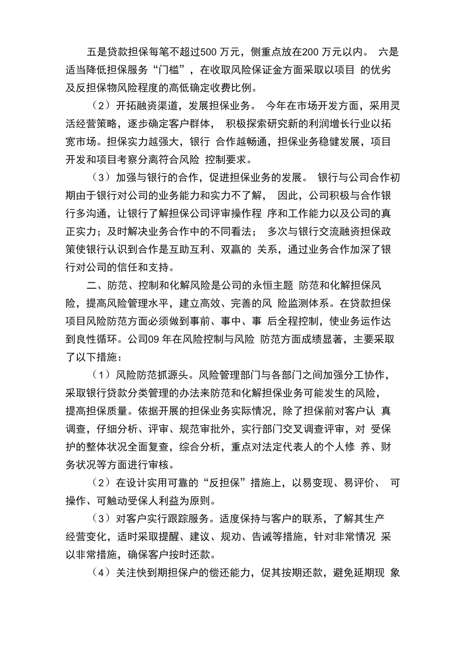 担保公司工作总结_第2页