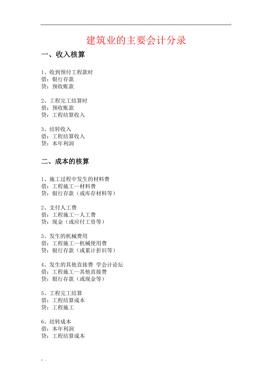 建筑业会计分录大全_第1页