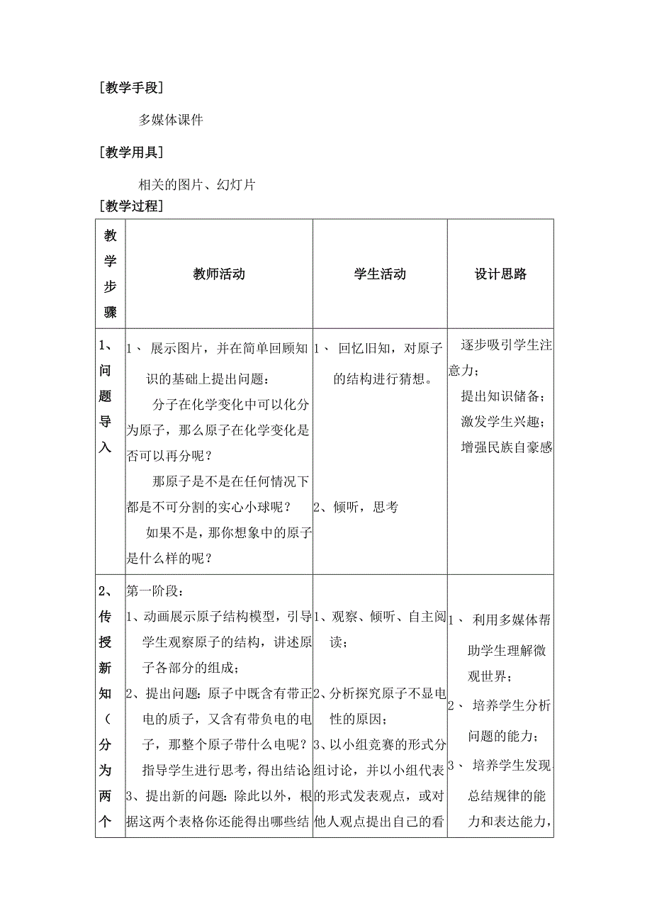 原子的构成教学设计.doc_第2页