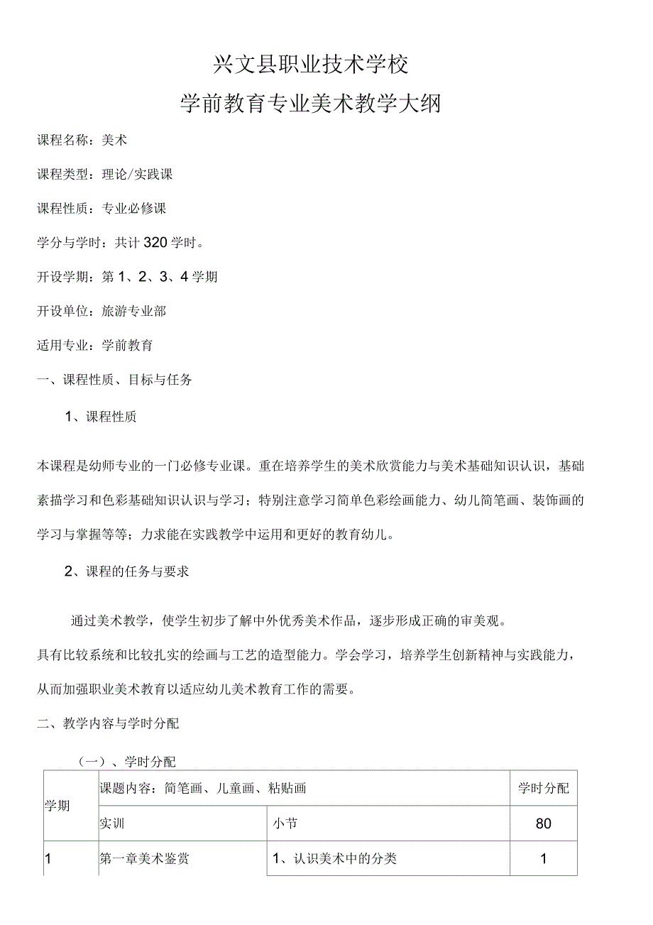 学前教育美术教学大纲_第1页