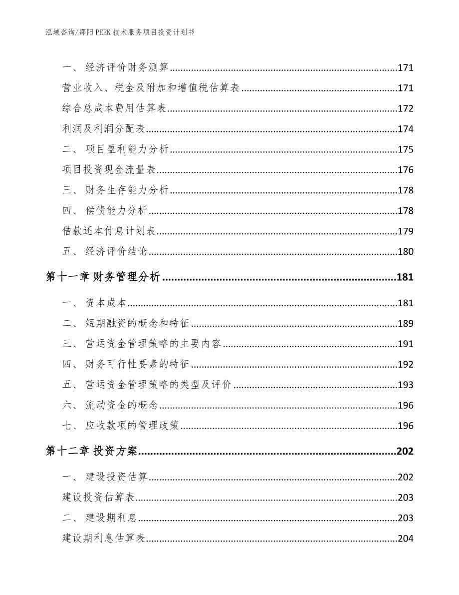 邵阳PEEK技术服务项目投资计划书_范文参考_第5页