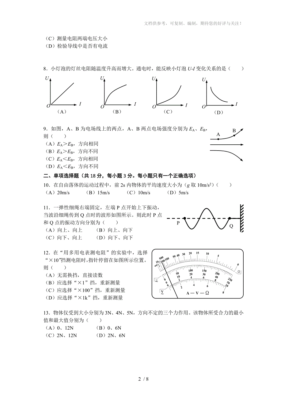 2015年上海市普通高中学业水平考试_第2页