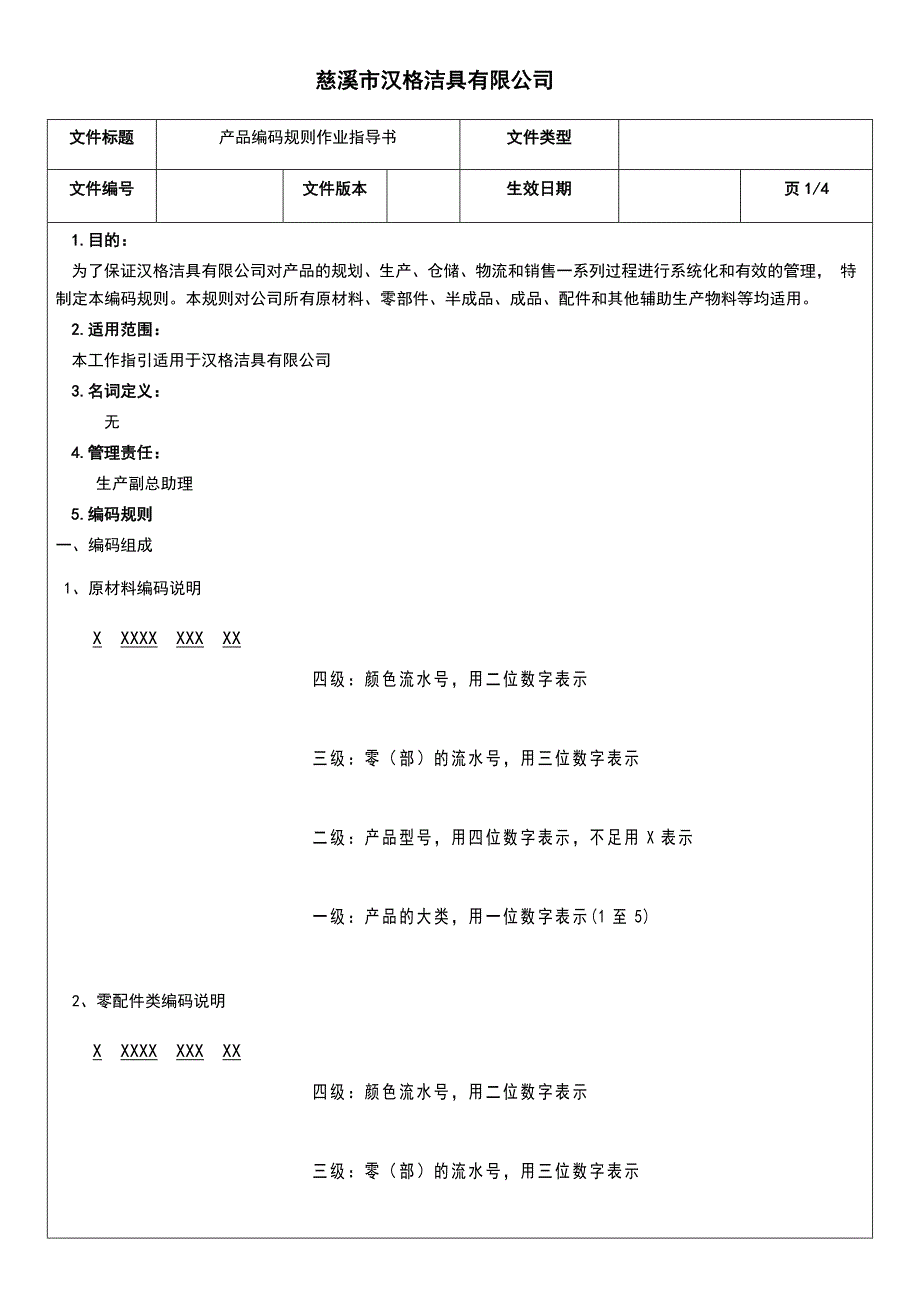 产品编码规则作业指导书_第1页