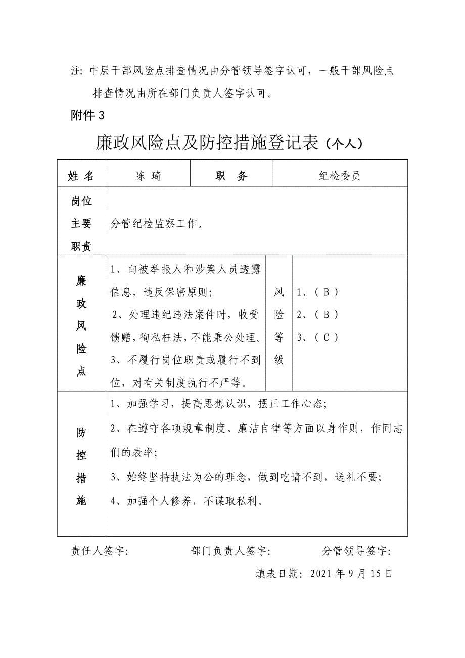 廉政风险点及防控措施登记表优质资料_第5页