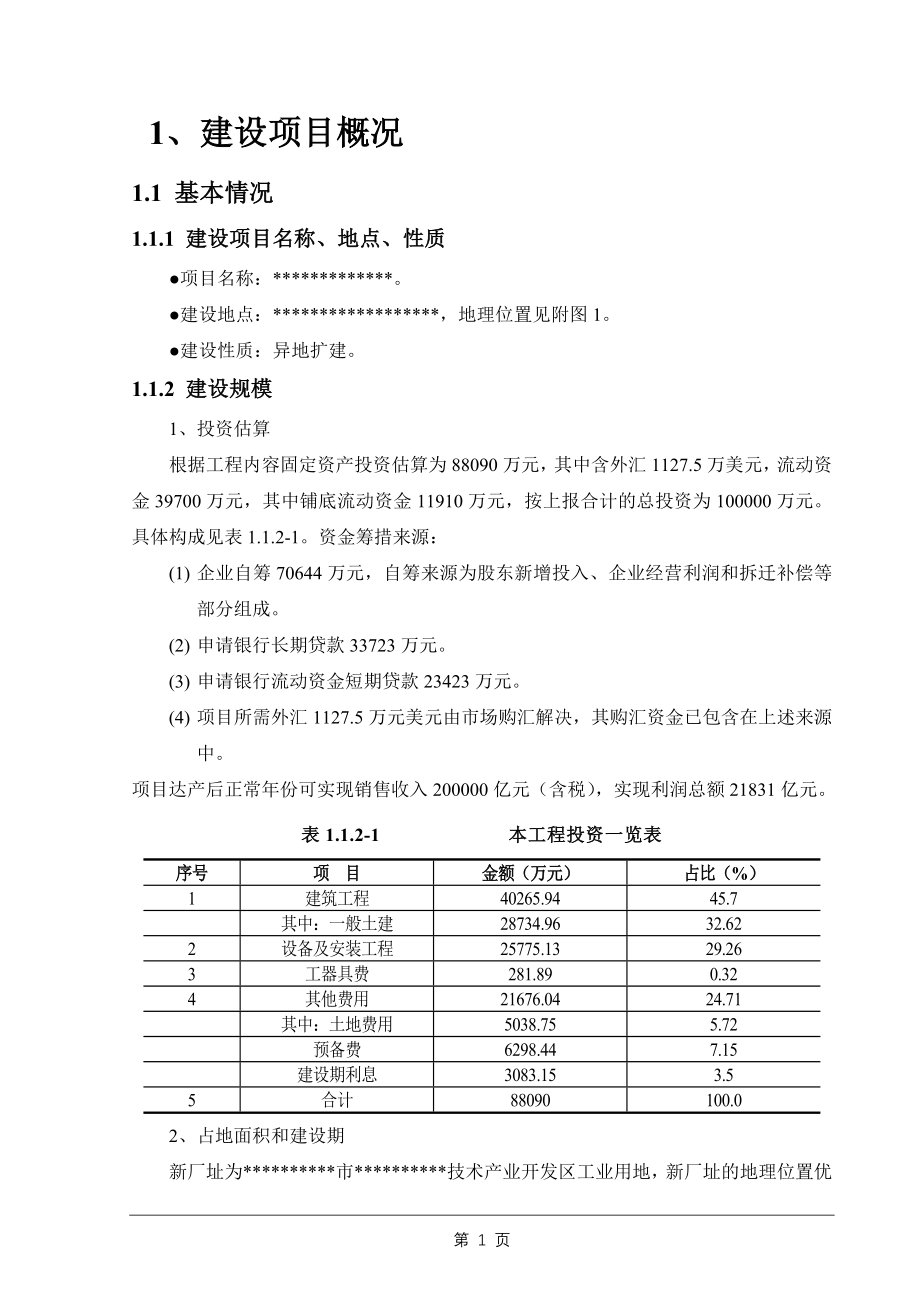 某某锅炉及环保产品生产加工项目专题报告书.doc_第1页