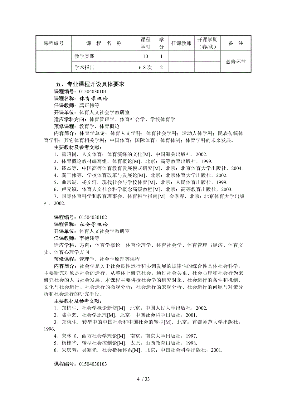 体育人文社会学专业硕士研究生培养方案_第4页