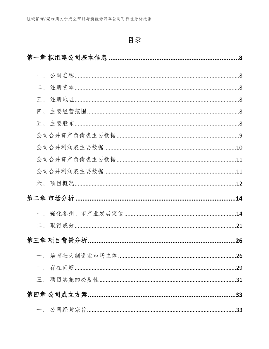 楚雄州关于成立节能与新能源汽车公司可行性分析报告【模板参考】_第2页