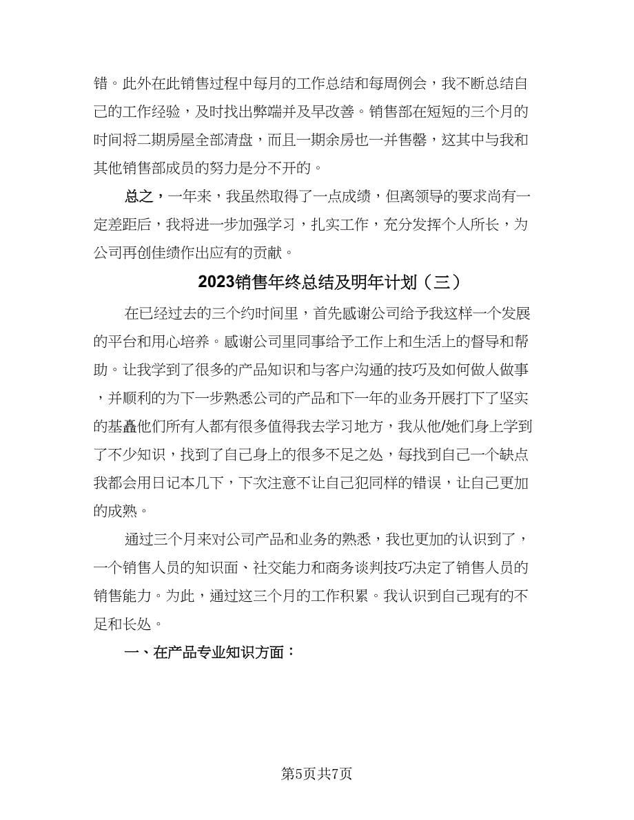 2023销售年终总结及明年计划（三篇）.doc_第5页