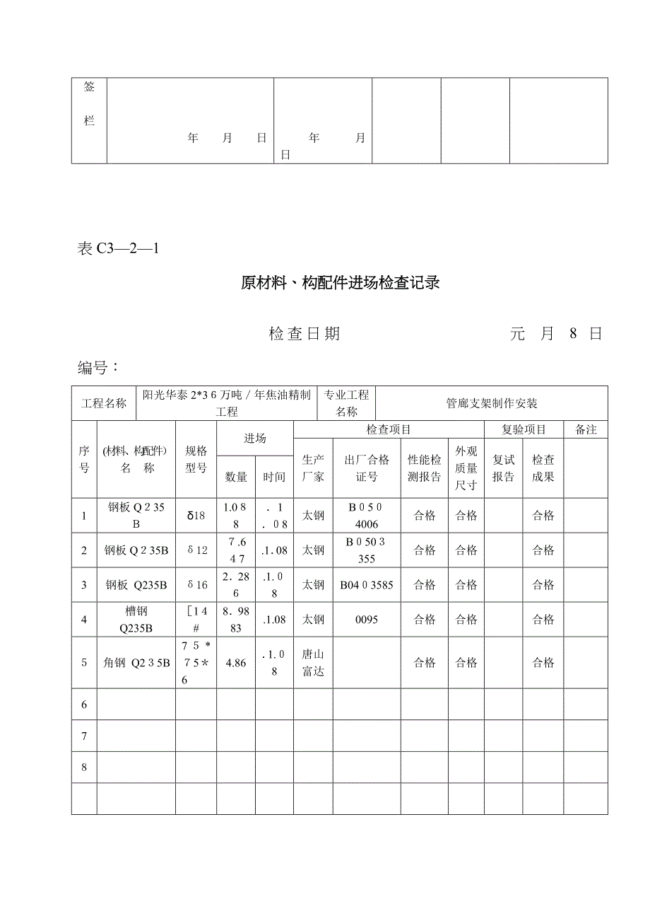 原材料、构配件进厂检验记录_第2页