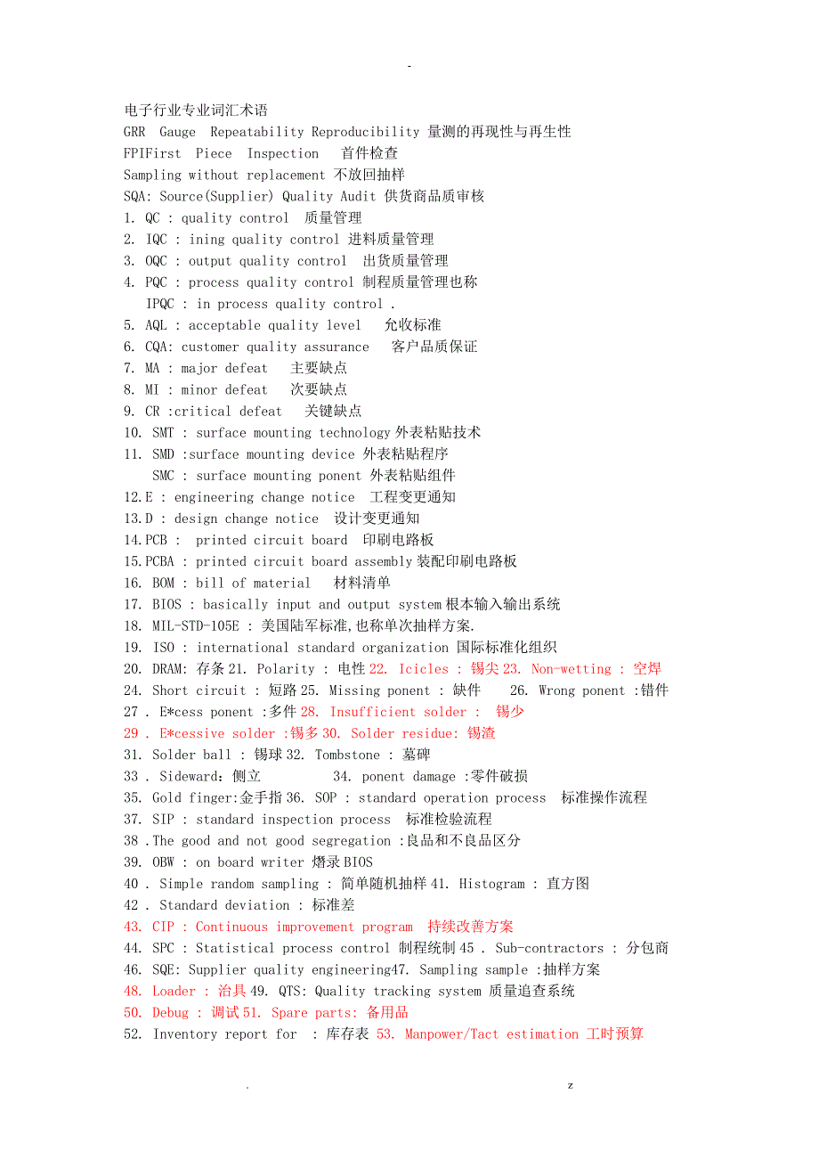 电子行业专业词汇术语专业超全_第1页