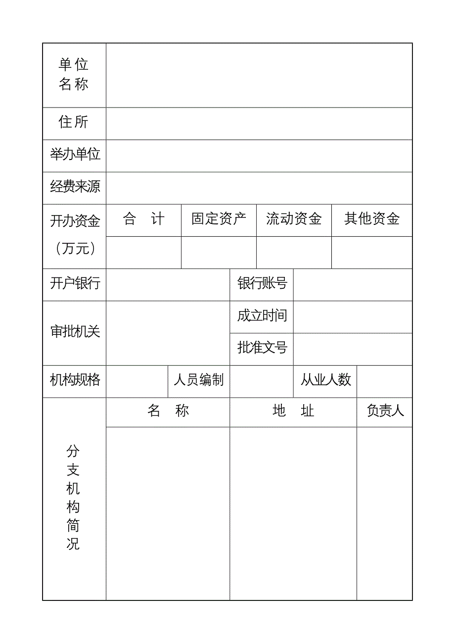 事业单位法人设立登记(备案)申请书(模板)_第3页