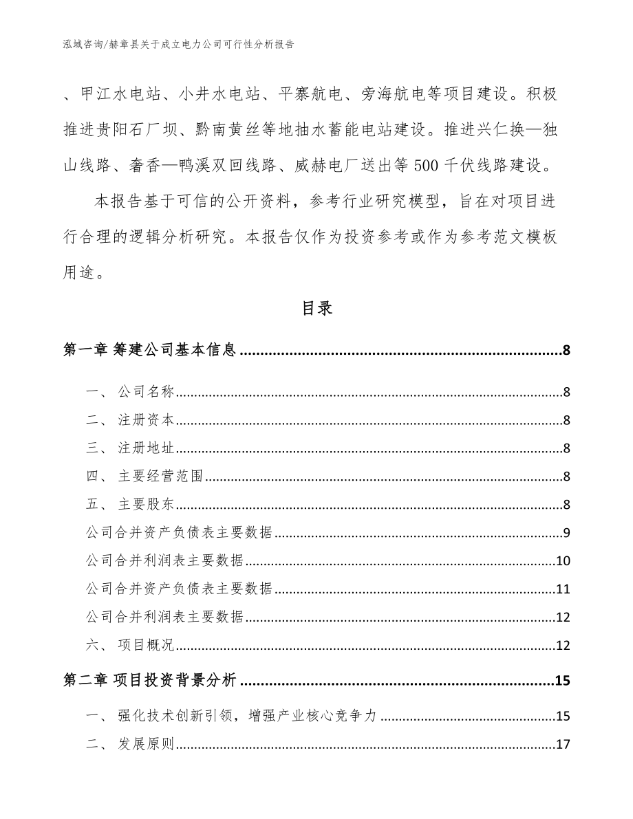 赫章县关于成立电力公司可行性分析报告_第3页