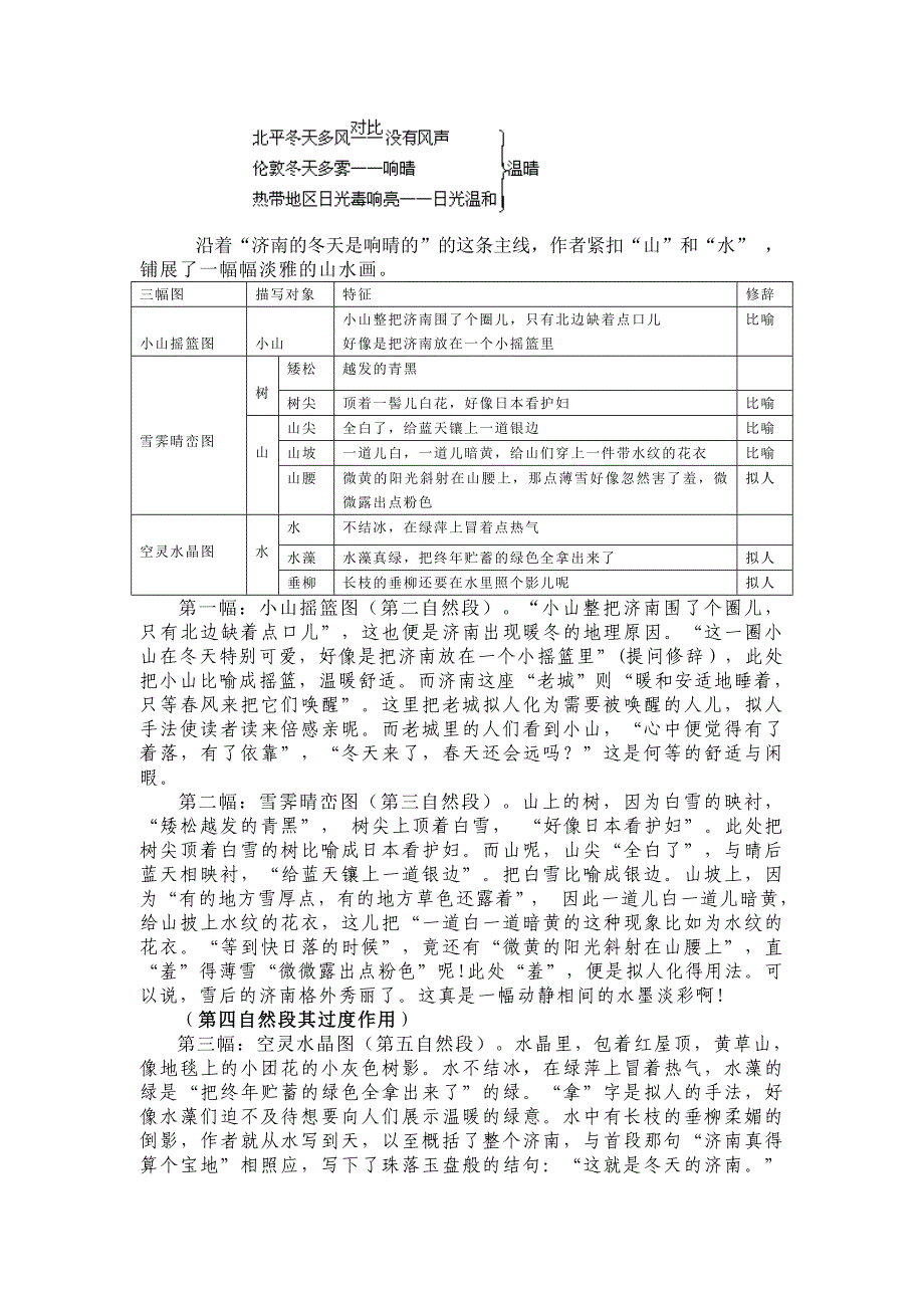 济南的冬天(微型教案).doc_第2页