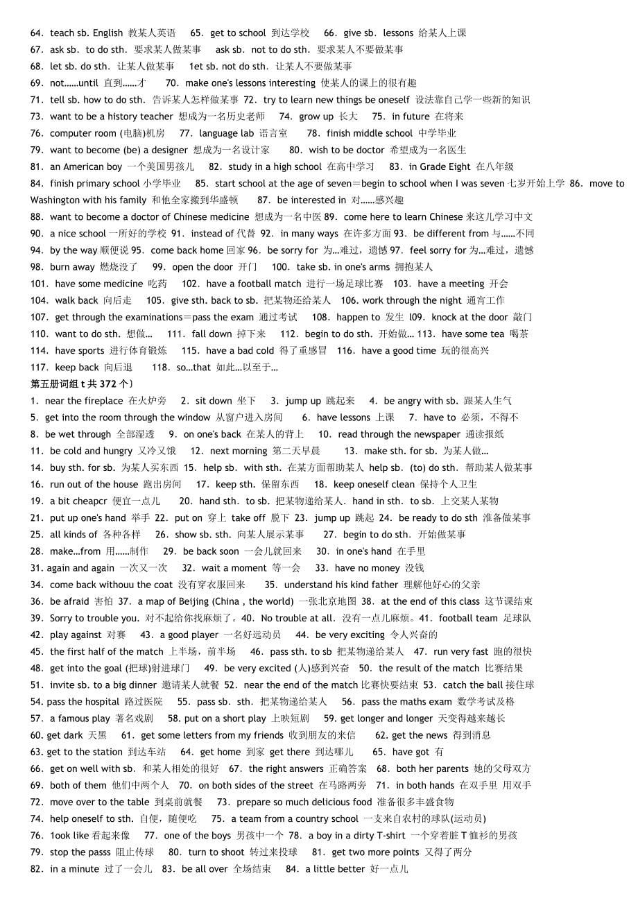 小学英语常用词组(极力推荐)_第5页