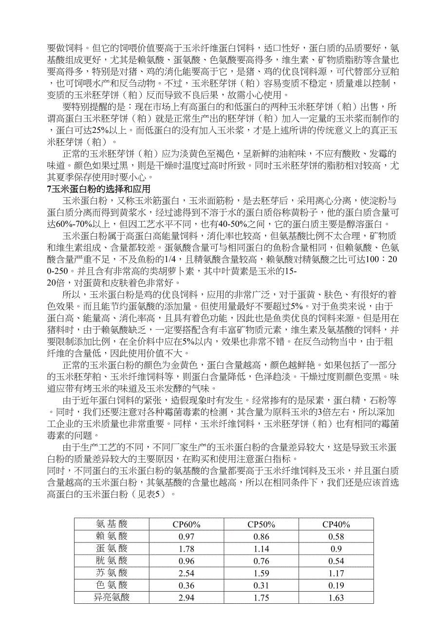 玉米深加工淀粉副产物的蛋白选择和应用(DOC 7页)_第5页